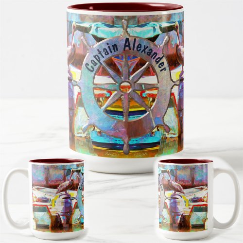 Muelle Los Peines Pelican 0463 Two_Tone Coffee Mug