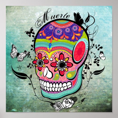 Muerte Day of the Dead Calaveras Poster