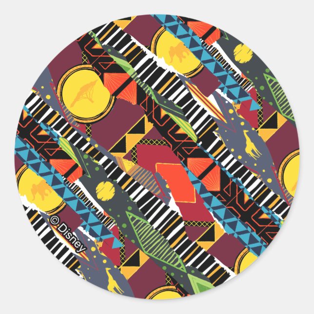Mufasa Pride Lands Tapestry Pattern Classic Round Sticker (Front)