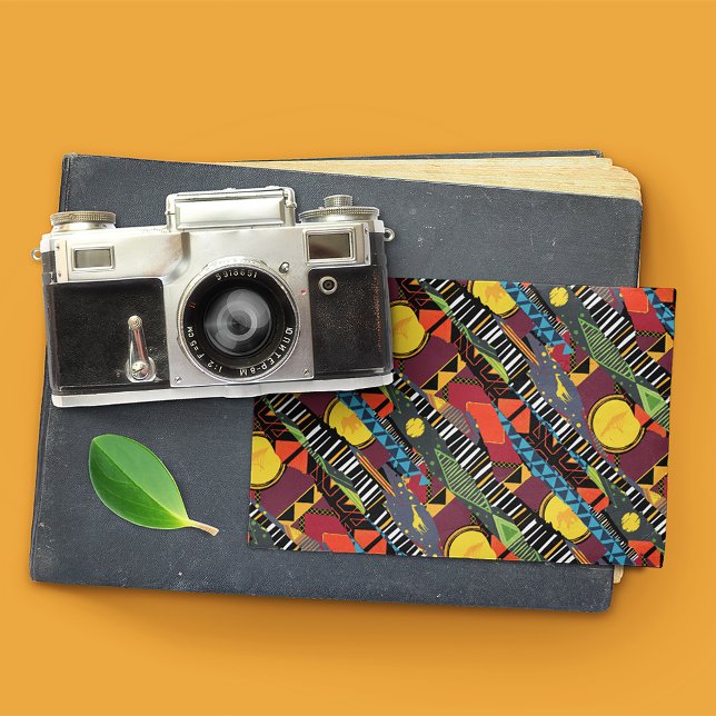 Mufasa Pride Lands Tapestry Pattern Postcard (Postcard on desk)