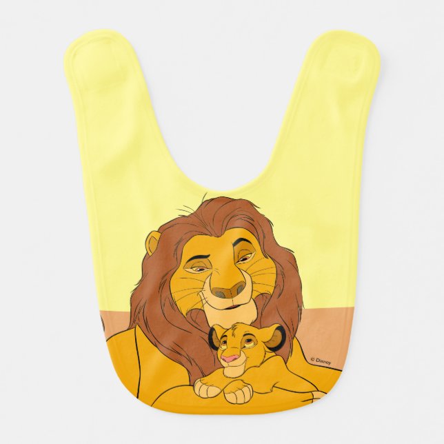 Mufasa & Simba Resting Baby Bib (Front)