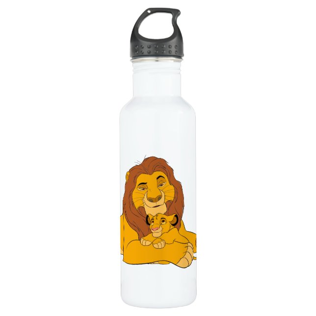Mufasa & Simba Resting Stainless Steel Water Bottle (Front)