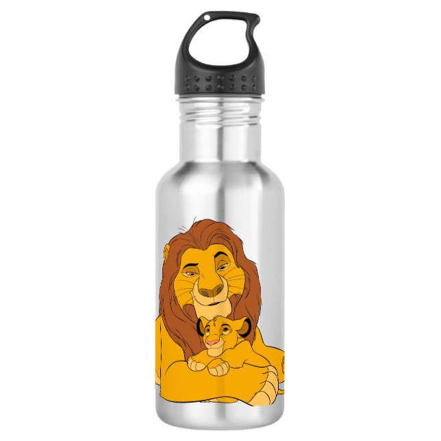 Mufasa & Simba Resting Stainless Steel Water Bottle (Front)