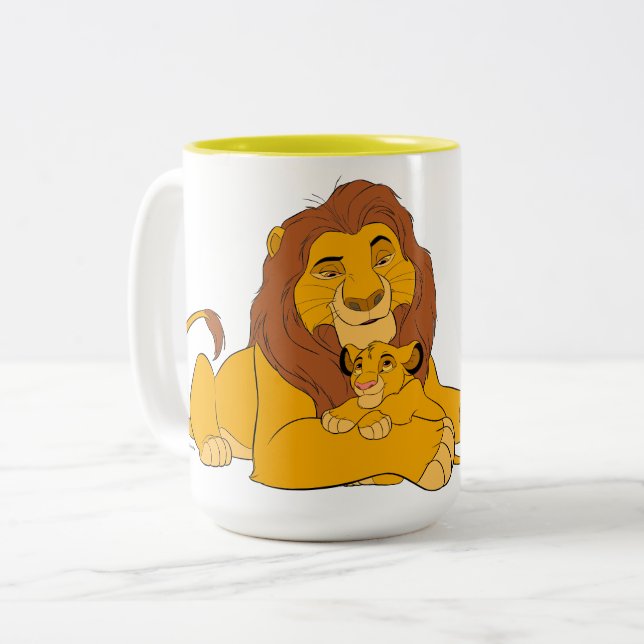 Mufasa & Simba Resting Two-Tone Coffee Mug (Front Left)