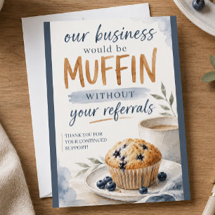 Muffin Business Referral Marketing Note Card