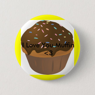 muffin_cartoon, I Love You Muffin <3 Pinback Button