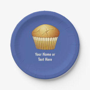 Muffin in case to suit any occasion - Add Own Text Paper Plates