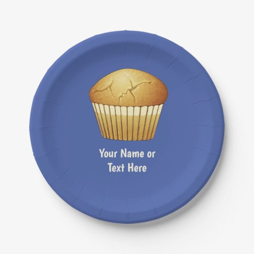 Muffin in case to suit any occasion _ Add Own Text Paper Plates
