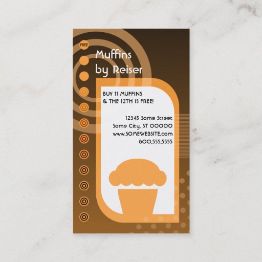 Customizable muffin loyalty oranges business card templates