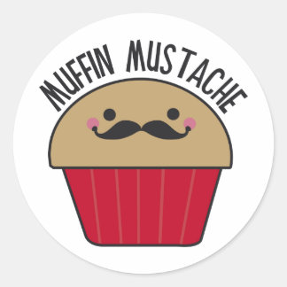 Muffin Mustache Classic Round Sticker
