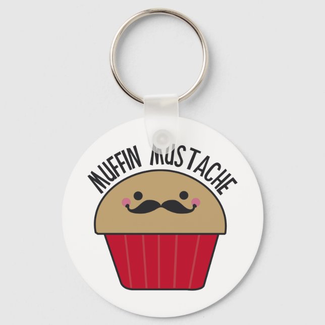 Muffin Mustache Keychain (Front)