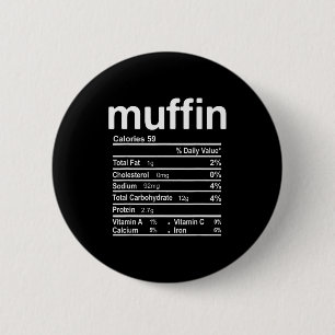 Muffin Nutrition Facts Funny Thanksgiving Christma Button