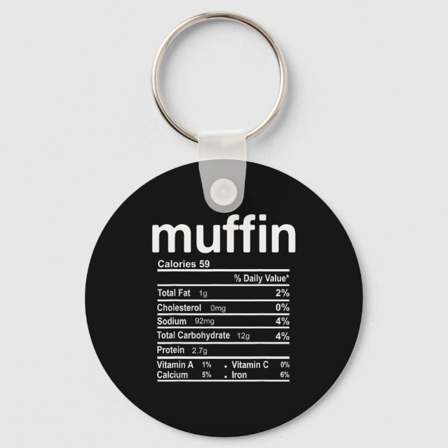 Muffin Nutrition Facts Funny Thanksgiving Christma Keychain (Front)