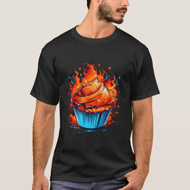 Muffin Stuff For Baking Flames T-Shirt (Front)