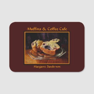 Muffins and Coffee Bakery Cafe Name Tag