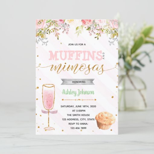Muffins and Mimosas party invitation Zazzle
