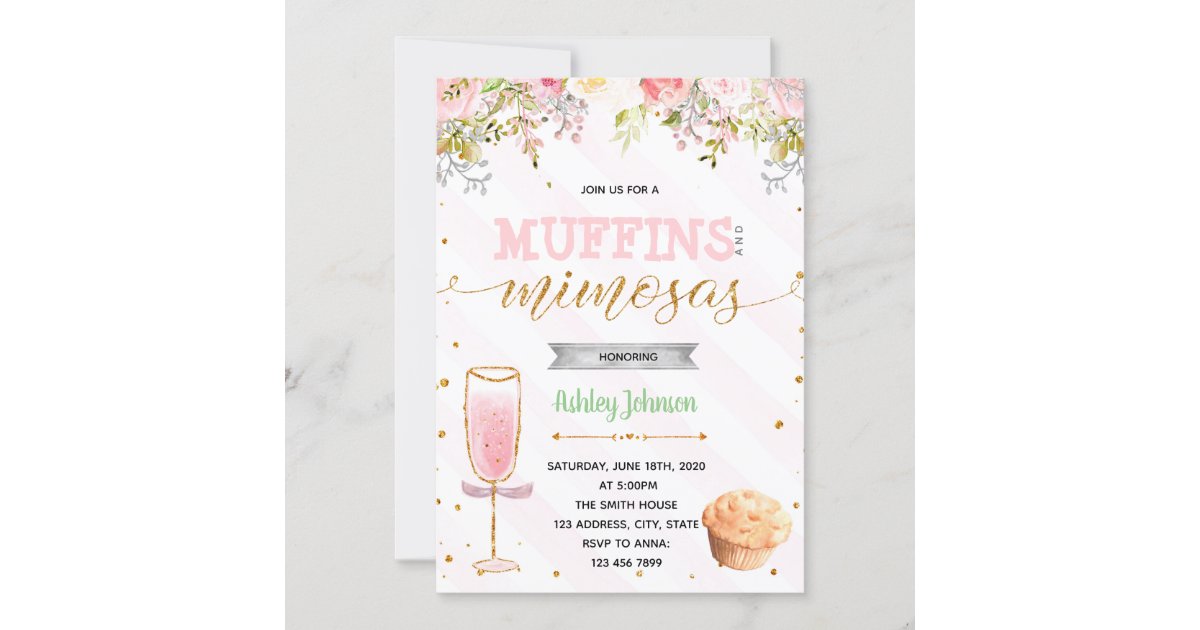 Muffins and Mimosas party invitation Zazzle