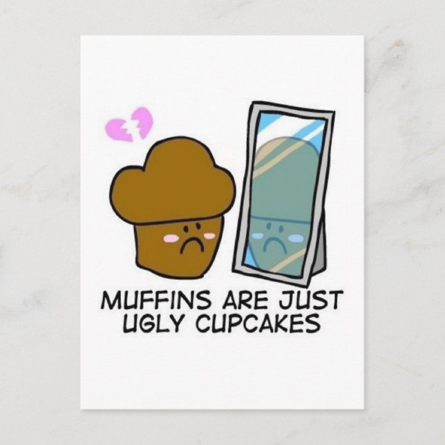 Muffins are just ugly cupcakes postcard (Front)
