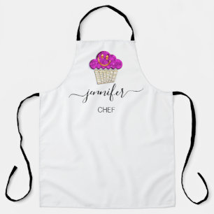 Muffins Bakery Catering Cakes Smile Gold Pink Cust Apron