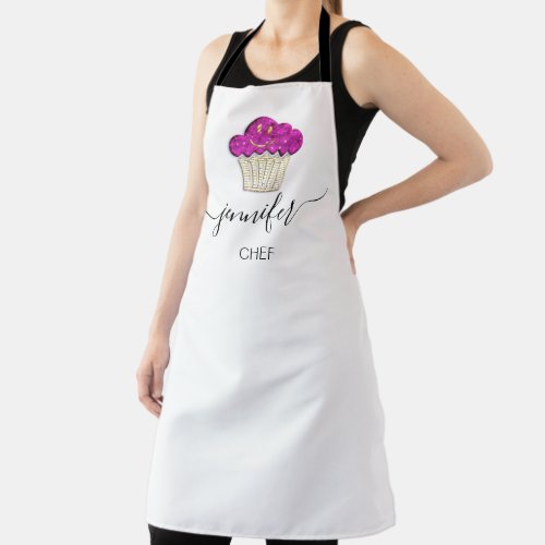 Muffins Bakery Catering Cakes Smile Gold Pink Name Apron