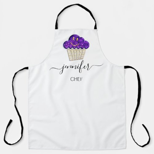 Muffins Bakery Catering Cakes Smile Gold Purple Apron