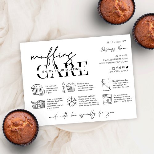 Muffins Care Card Minimalist Bakery Thank You Card