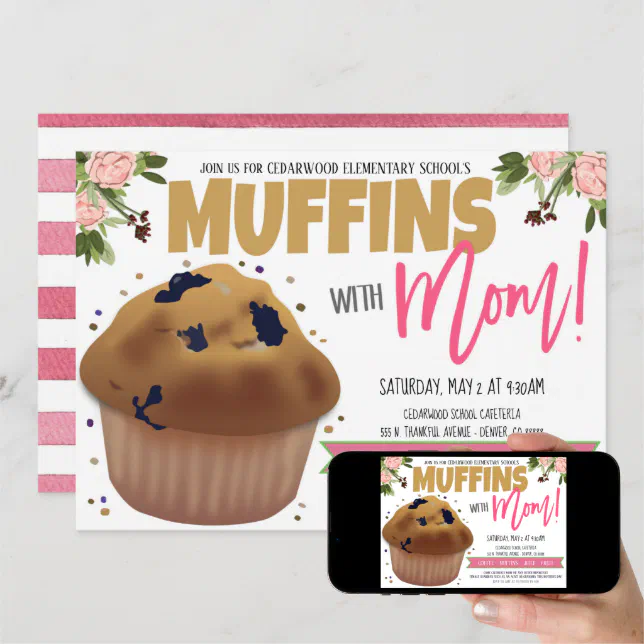 Muffins with Mom Invitation Zazzle