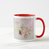 Mug, 18oz in a Grunge Orchid Design