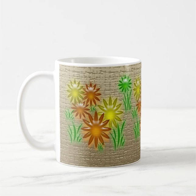 Mug - 3D Neon Flowers (Left)