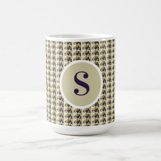 Mug à café latte monogrammé en vitrail personnalis
