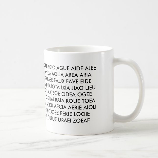 Mug - "All I have are Vowels!" (Right)