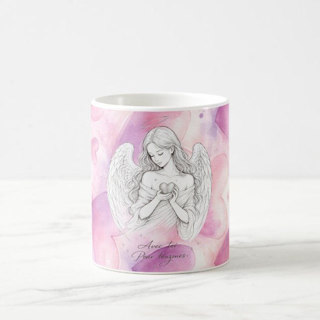 Mug avec ange et cœur – Cadeau amour éternel (Center)
