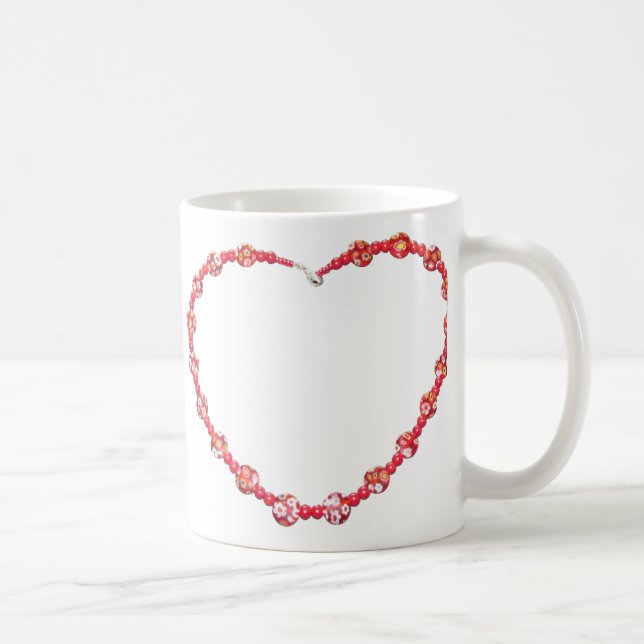 Mug - Beaded Red Heart (Right)