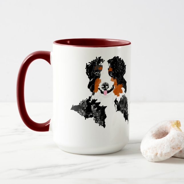 Mug : Bernese Mountain Dogs (With Donut)