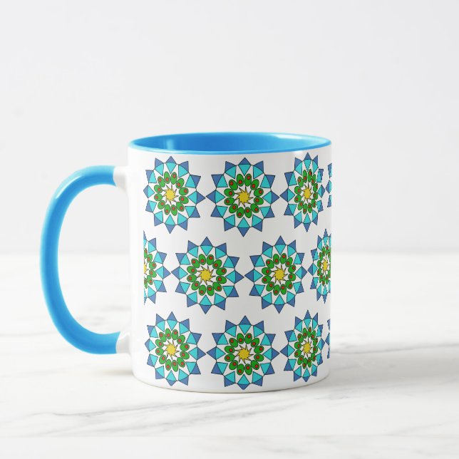 Mug - Blue Mandala Pattern (Left)