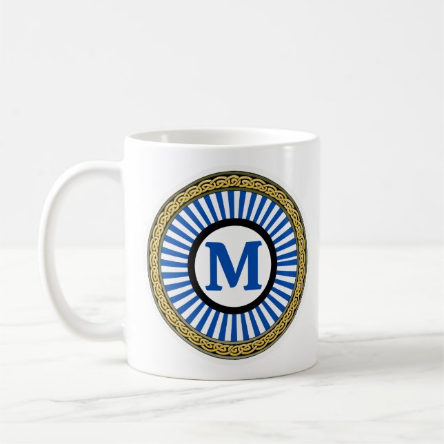 Mug -  Blue - Personalized - Add Initial (Left)