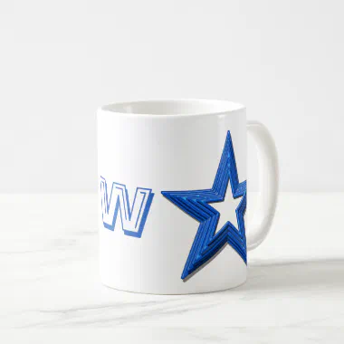 Mug - Blue Stars and Initial