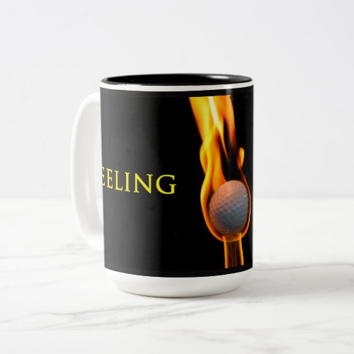 Mug Burning Golf Ball Feeling Hot Two_Tone Coffee Mug