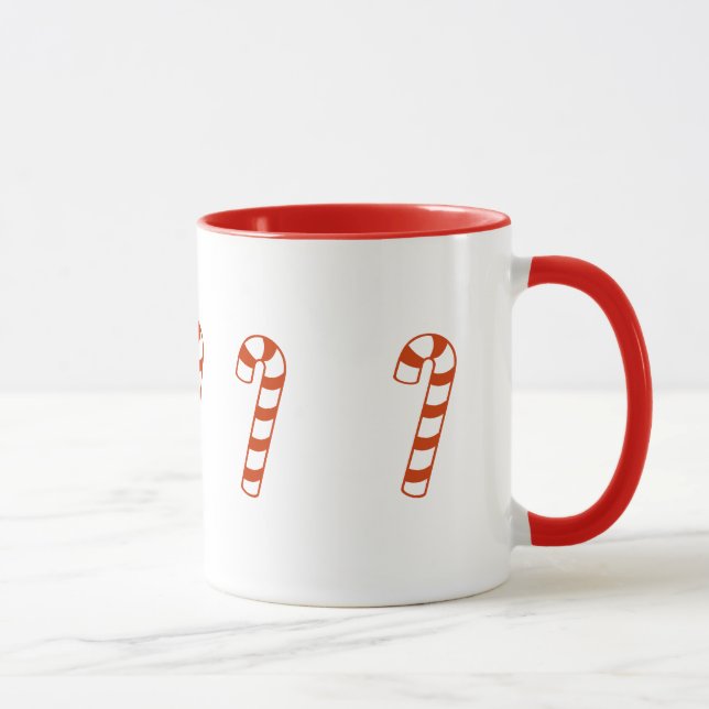 Mug - Candy Canes  with Red Stripes (Right)
