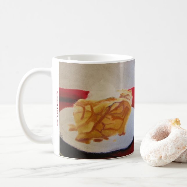 Mug, "Caramel Cinnamon Apple Pie" by ALarsenArtist Coffee Mug (With Donut)
