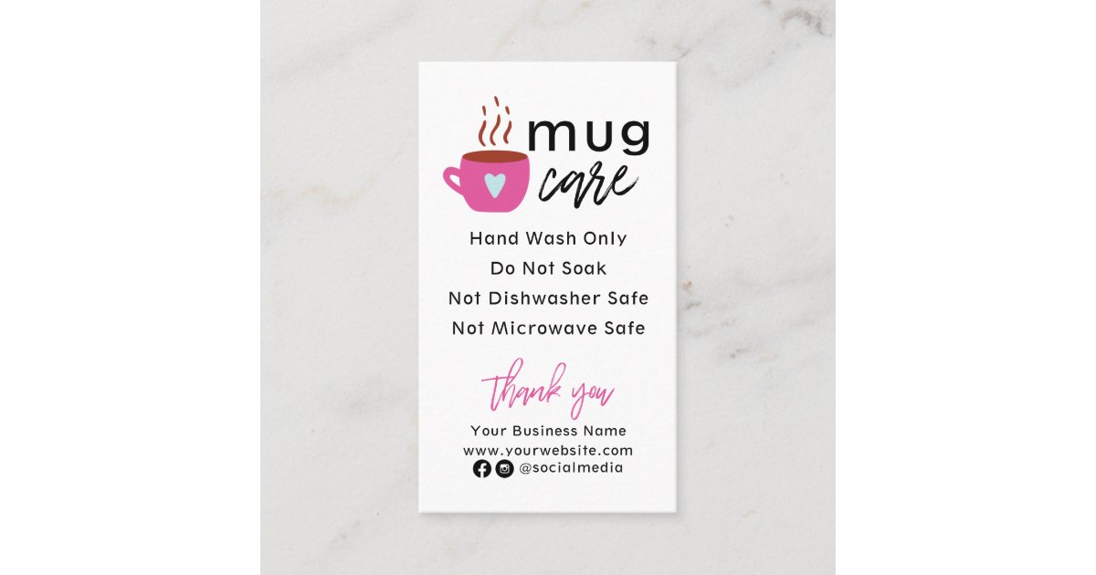 ADD YOUR LOGO TUMBLER CARE CARDS