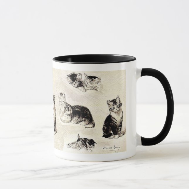 Mug: "Cats Eating and Playing" Mug (Right)