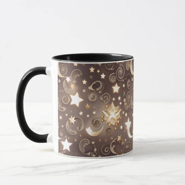 Mug - Champagne Gold Celestial Moon (Left)