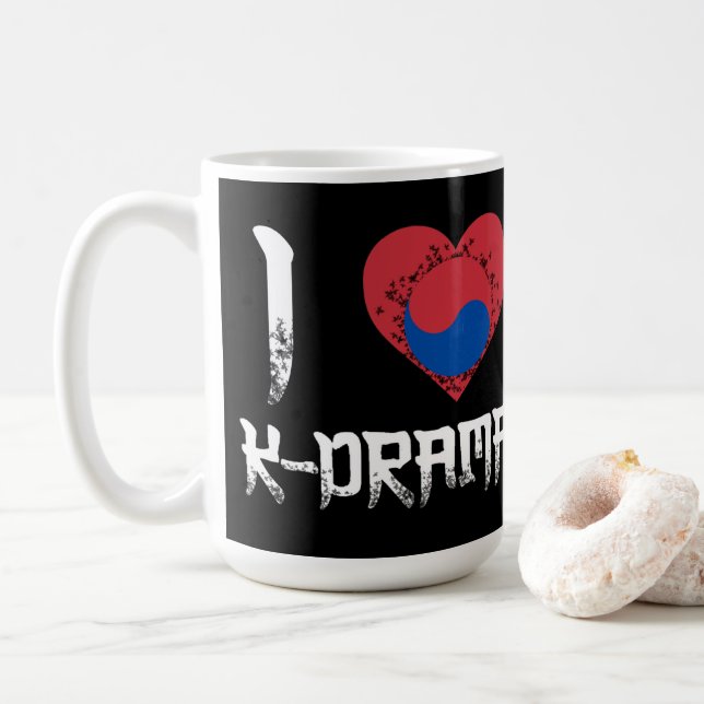 MUG CLASSIC - DRINKWARE - I LOVE K-DRAMA - KOREA (With Donut)