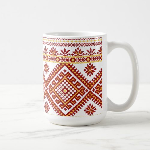Mug Classic Ukrainian Cross Stitch Red