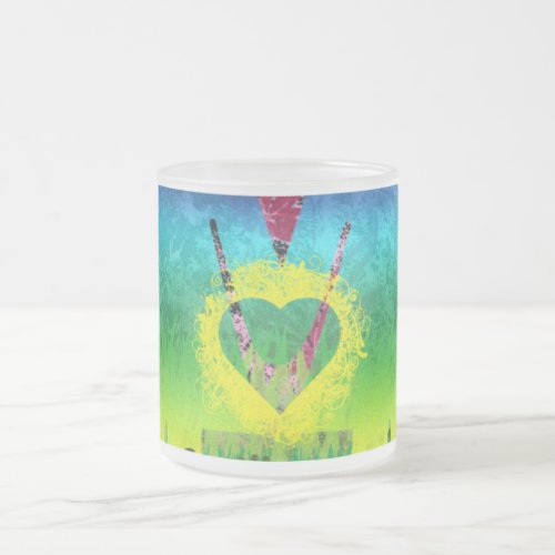 Mug Coffee Cup Abstract Rainbow Grunge Heart Love