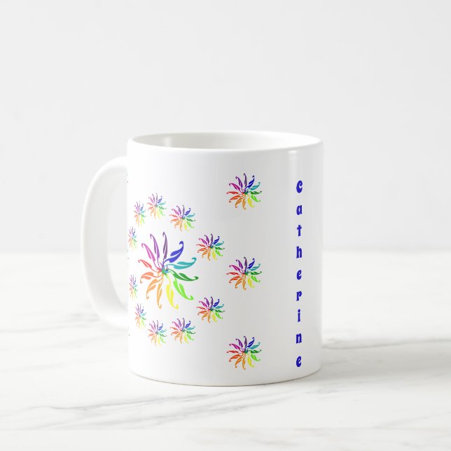 Mug - Color Wheel Design with Name (Front Left)