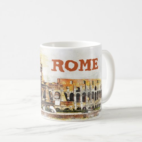Mug Colosseum Rome Building Arena Stadium Art Draw