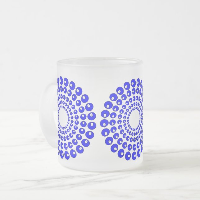 Mug - Concentric Circles in Blue Beads (Front Left)