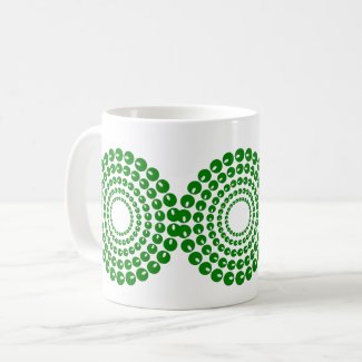 Mug - Concentric Circles in Green Beads